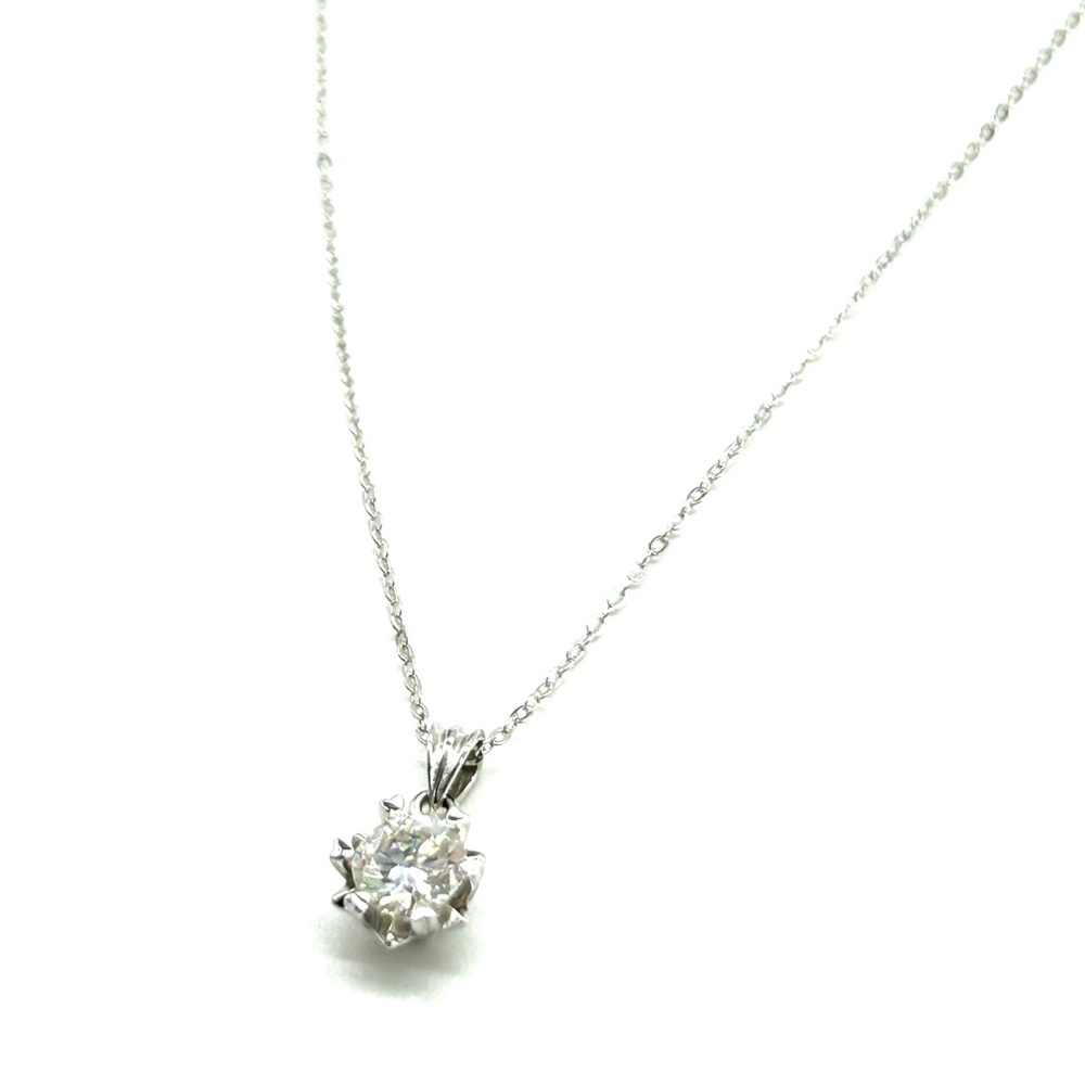 Silver 1CTW Moissanite Solitare Pendant